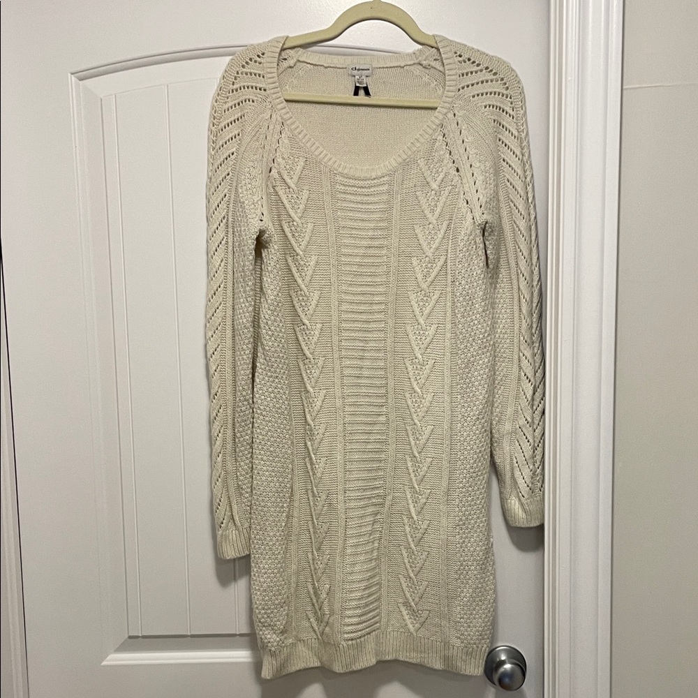 7$ ADD ON! Dynamite Cream Knit Midi Dress